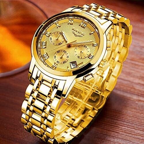 Armbanduhr Herren Damen Analog Quarz Armband Uhr Schwarz Silber Gold Business