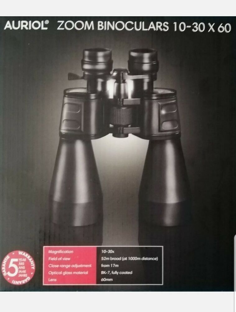 Auriol Fernglas 10-30x60 mit BK-7 Linsen | Zoom Feldstecher mit Tasche & Zubehör