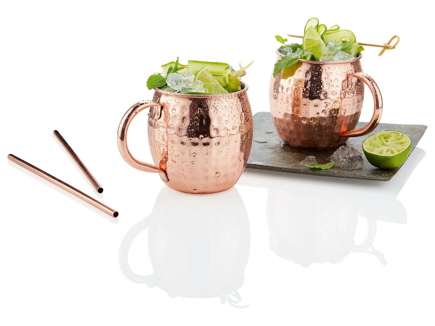 Mug set, 4-piece drinks classic made of stainless steel mug handle