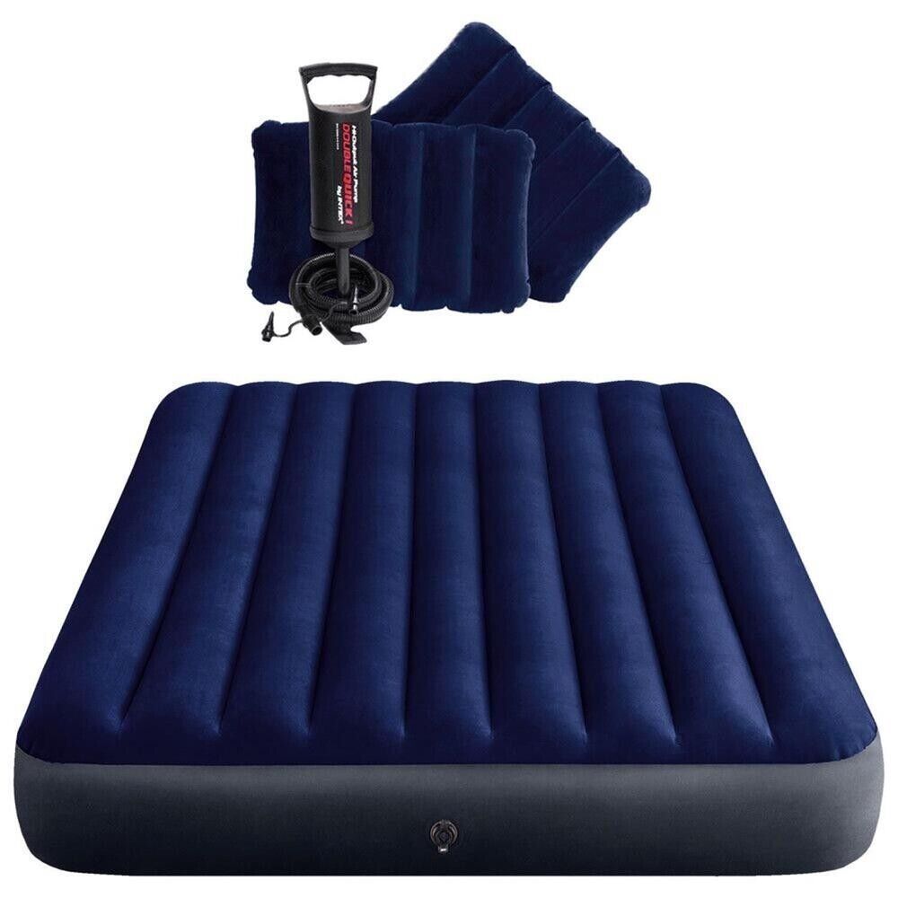 Intex Classic Queen Luftbett 203x152x25 cm – Gästebett mit 2 Kissen & Handpumpe (Modell 64765)