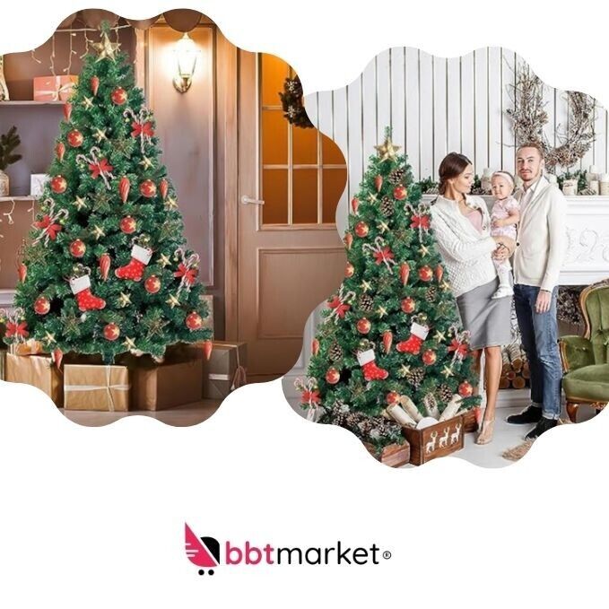 Künstlicher Weihnachtsbaum Kunst Tannenbaum Kunstbaum Christbaum Deko Baum V 180CM