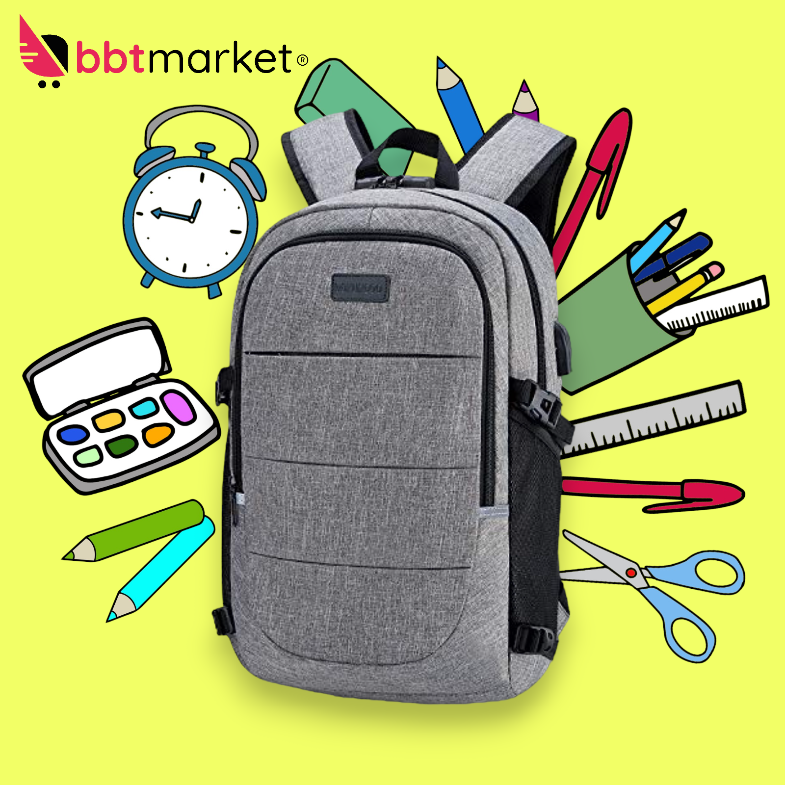 Herren Damen Laptop Rucksack Wasserdicht Arbeit Schulrucksack Diebstahlsicherer