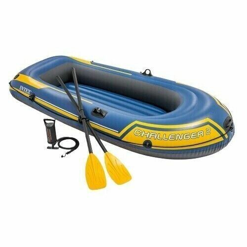 Intex Challenger 2 Schlauchboot 2-Sitzer 236x114x41cm mit Pumpe & Ruder – aufblasbares Boot für See & Meer