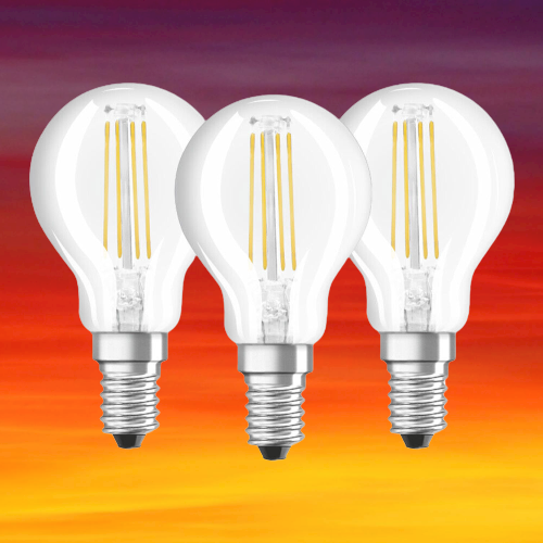 3x Osram LED Filament Lamps Drop 4W = 40W E14 clear 470lm warm white 2700K-NEW