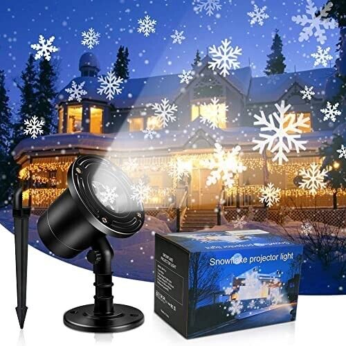 LED Projector Snowflakes Christmas Light Party Garden Decoration Outdoor