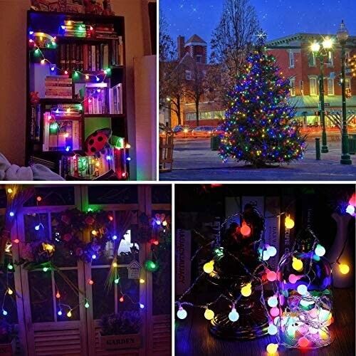 5M Weihnachtslicht 30LED Lichterkette Kugel Beleuchtung Garten Party Innen Außen