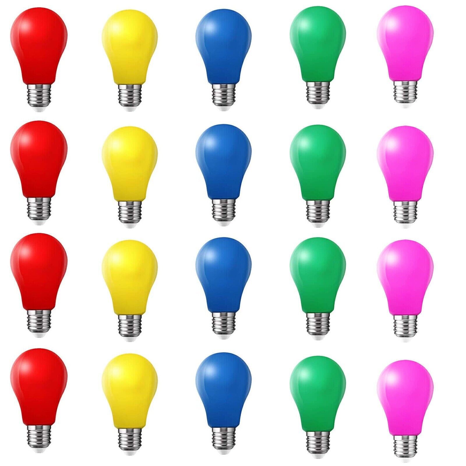 20x colored LED bulbs pear shape 3W E27 mixed colored light bulbs V1