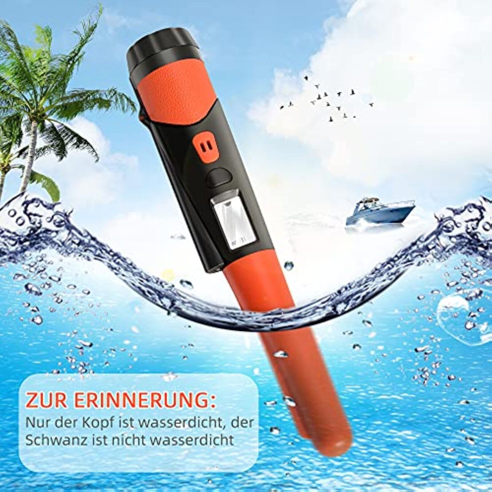 Tragbar Metalldetektor mit 100% wasserdichte Tasche,Wasserdicht Gold Silber M