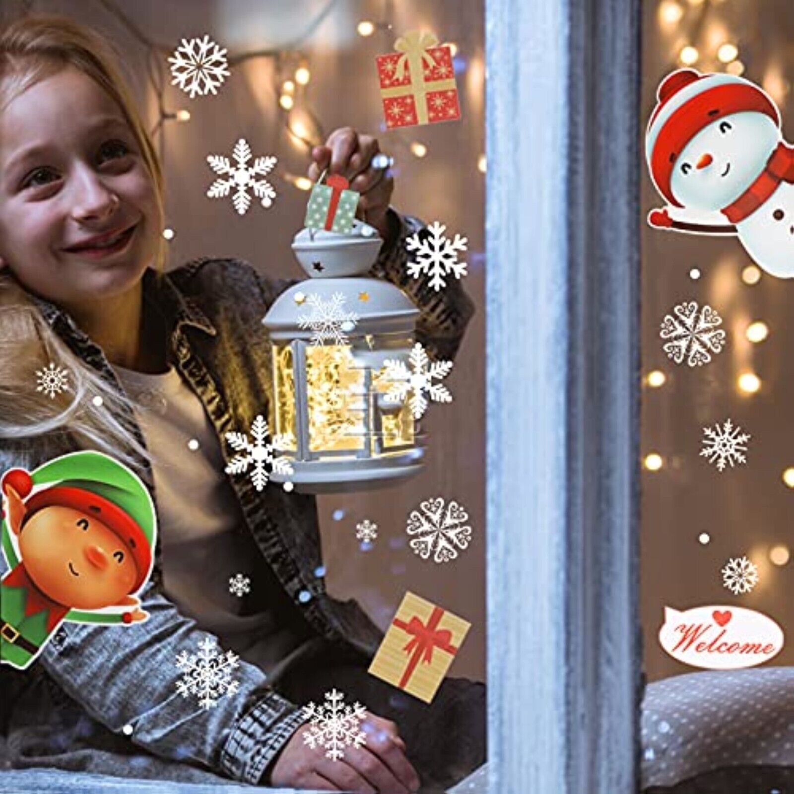 103 Schneeflocken-Fensterdekoration Weihnachten Fenstersticker Fensterbilder