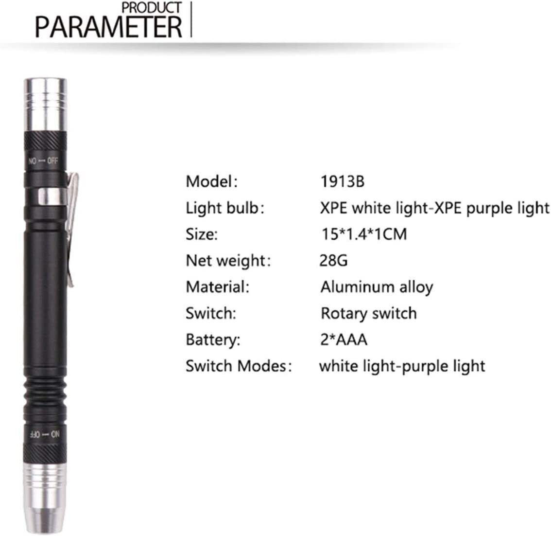 Mini UV Taschenlampe LED Lampe 395nm SchwarzlichtBernstein Schwarzlich Handlampe