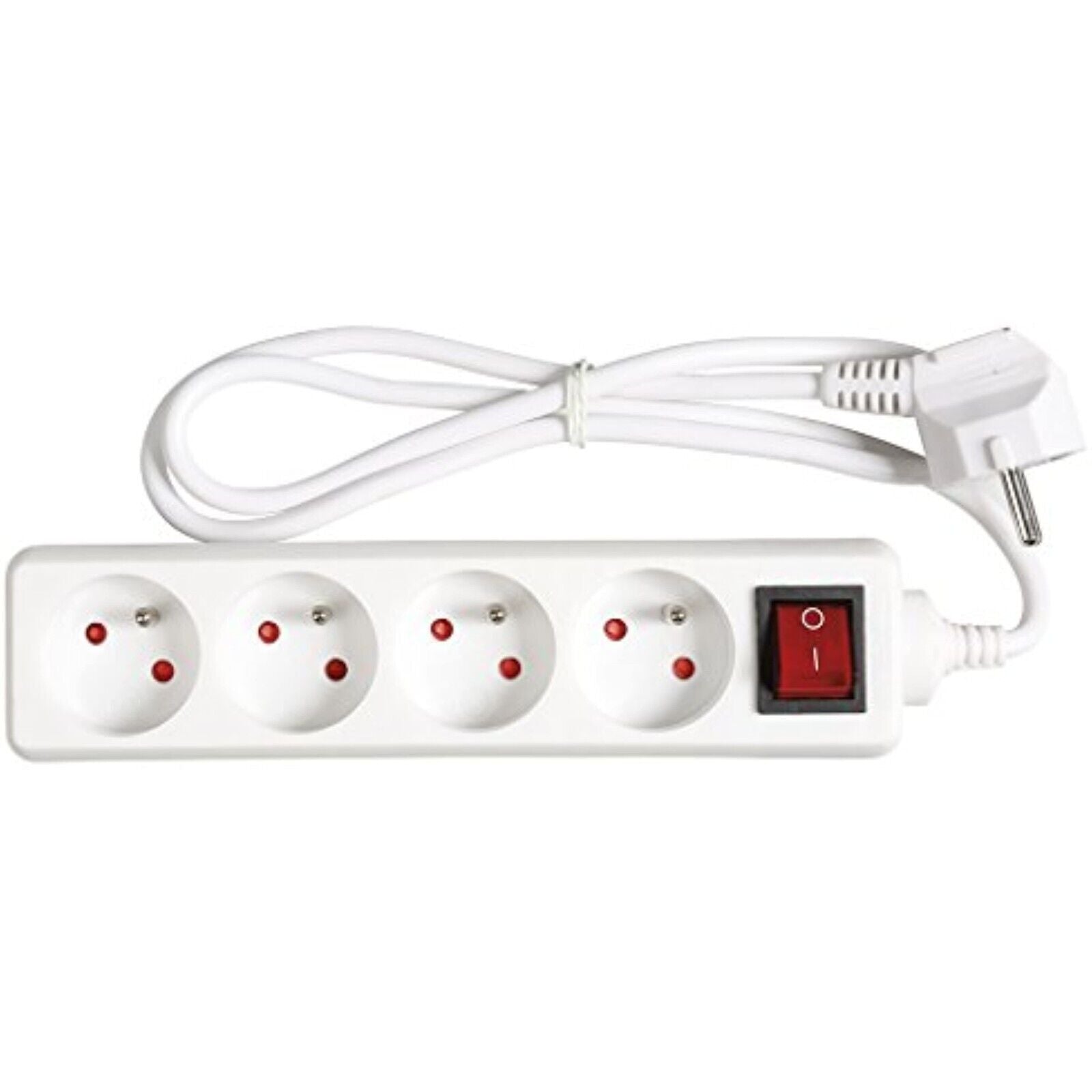 4-way power strip table socket with switch white and switch new