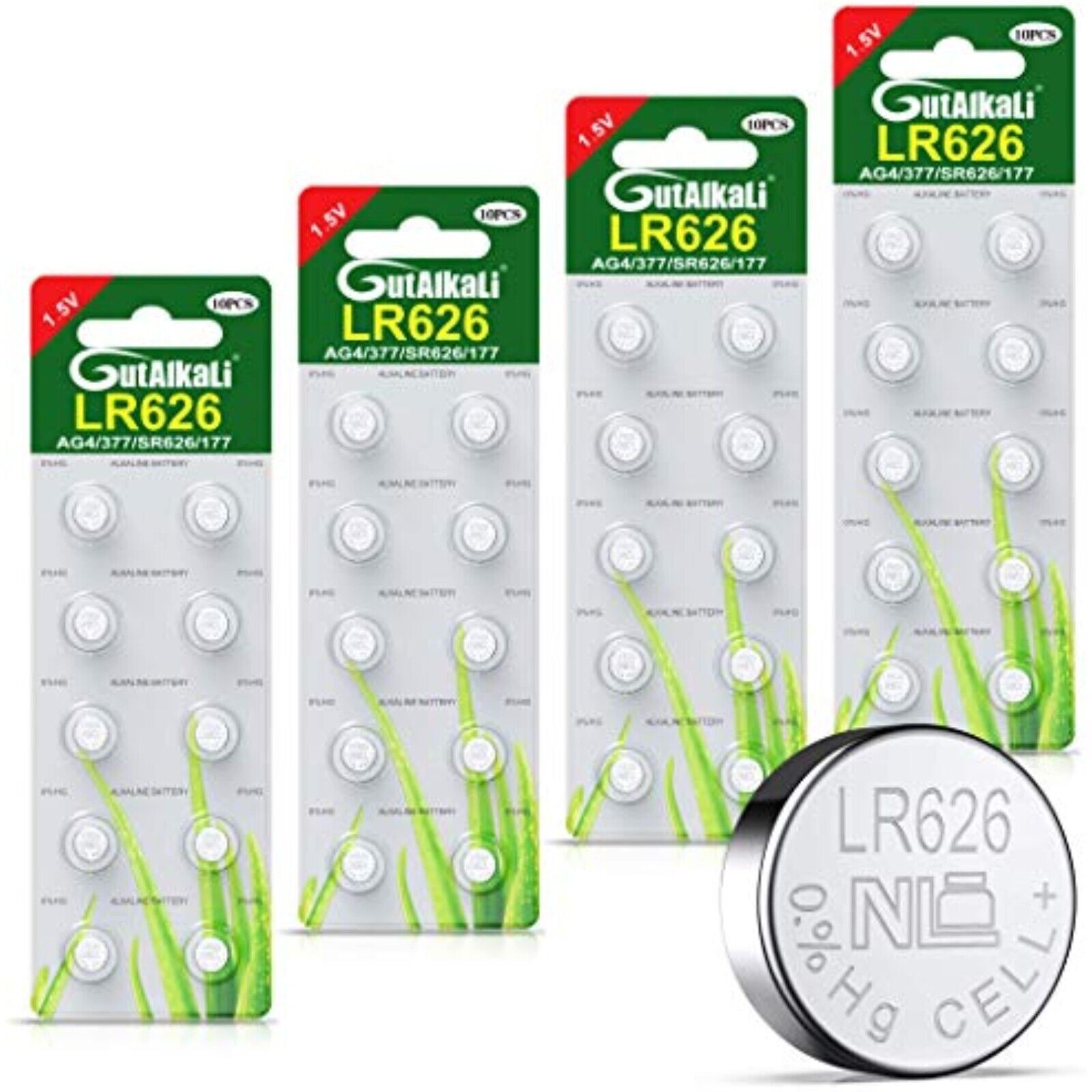 GutAlkaLi AG4 LR626 1.5V Alkaline Knopfzelle Batterien Ohne Quecksilber 10-20-40