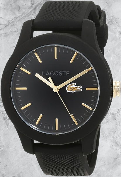 Lacoste Analog Quartz Watch for Women with Black Silicone Strap - NEW