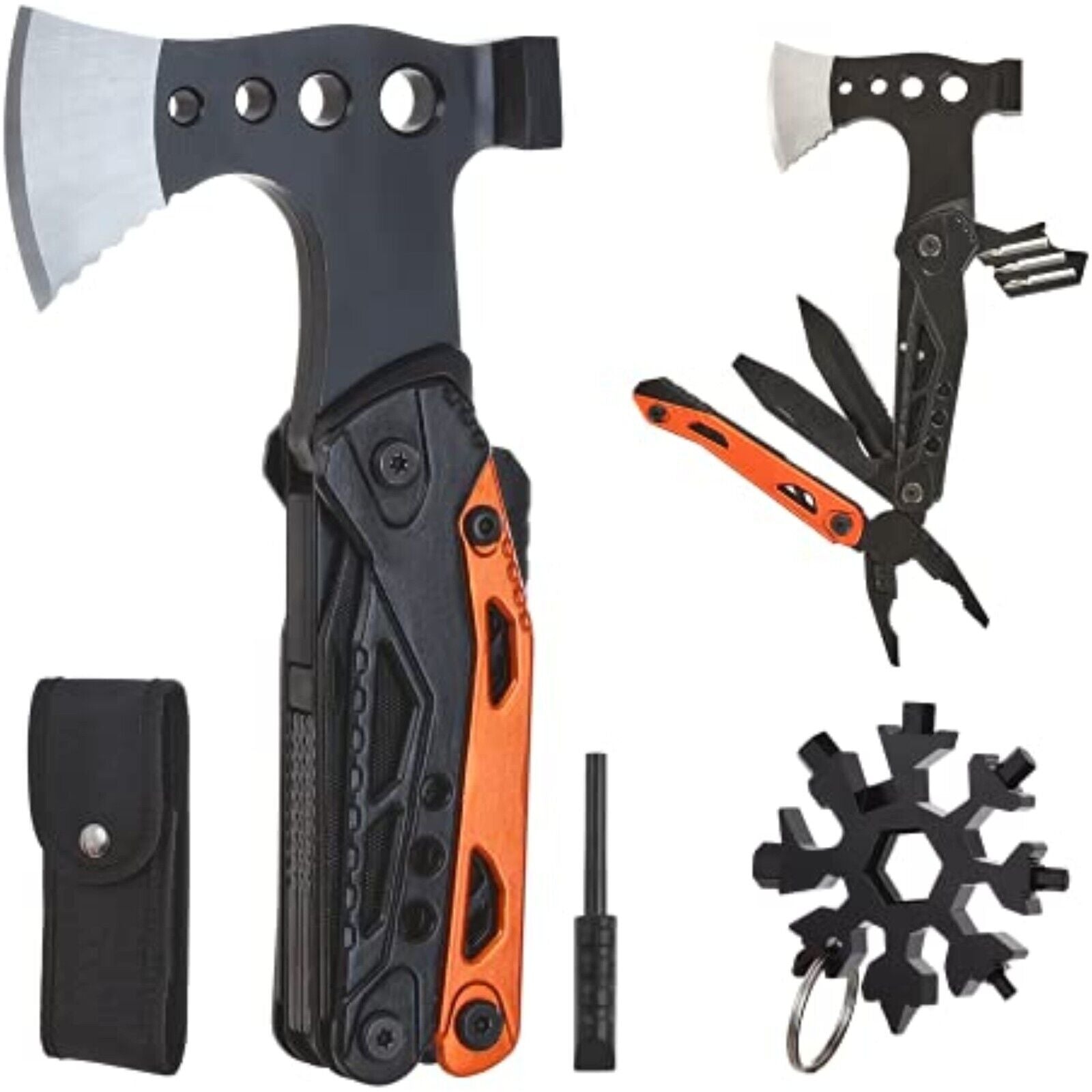 Multitool Werkzeug Geschenke für Männer, 16 in 1 Camping Gadgets Survival Kit H