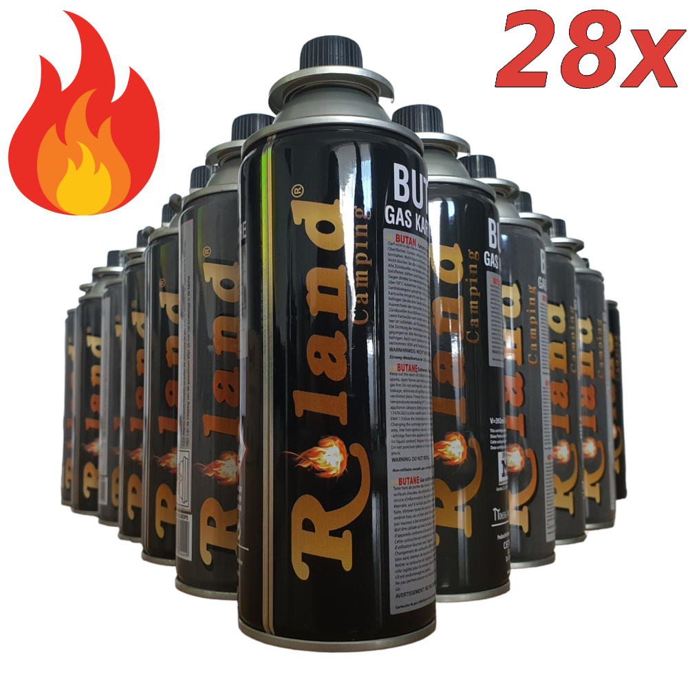28 x Roland gas cartridges for gas cooker camping cooker 227g gas cartridge Gas CG