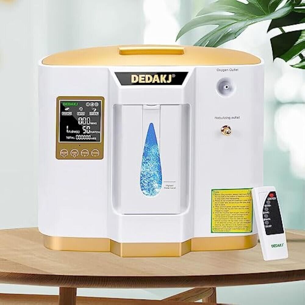DEDAKJ Oxygen Concentrator 1-7L/min O2 Generator Portable High Purity 93%