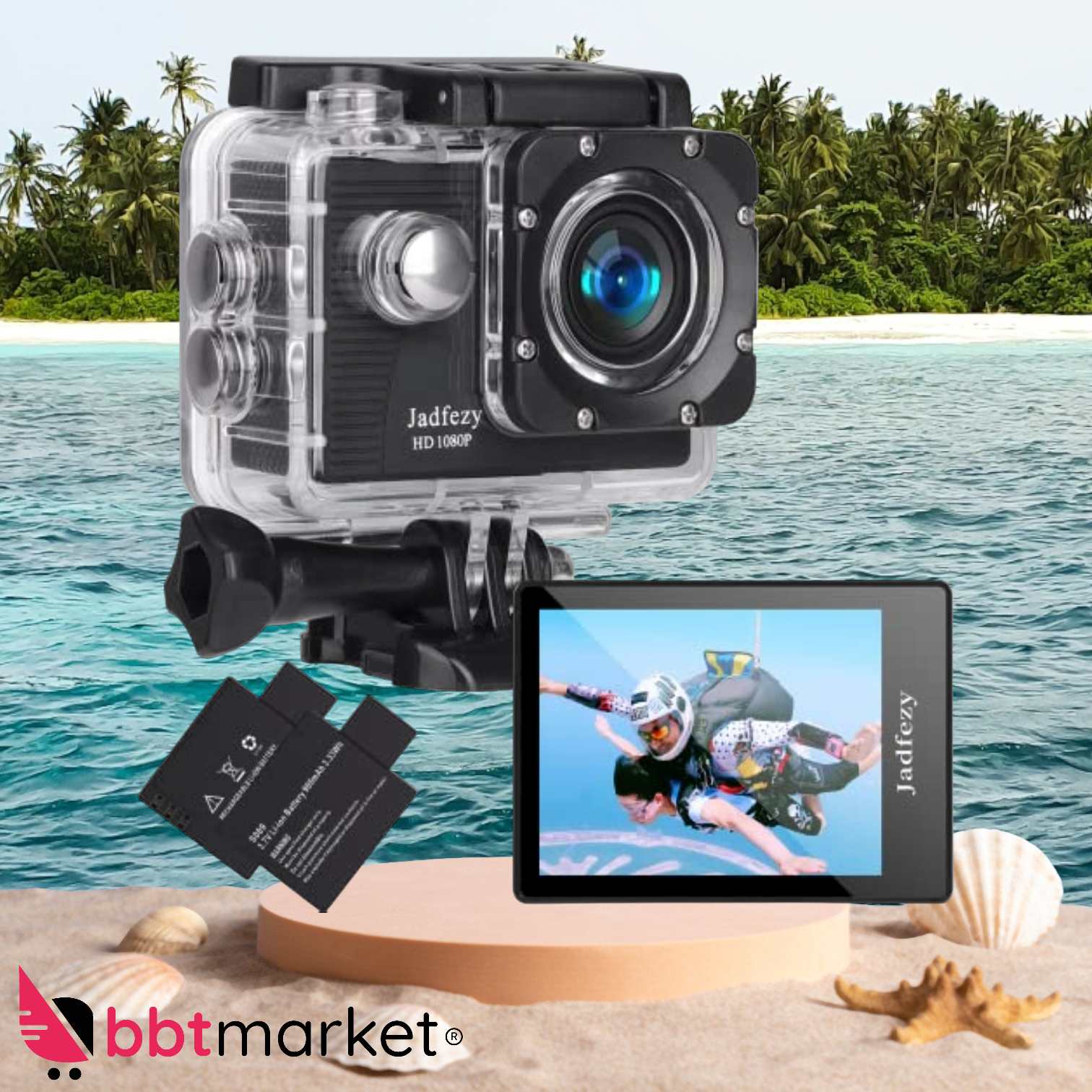 Action Cam 1080P/12MP Unterwasserkamera Sport Kamaras 30M Wasserdichtes 140Grad