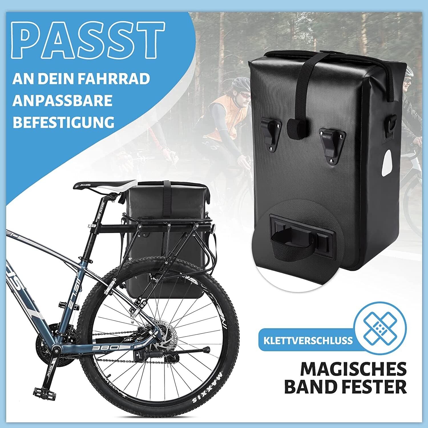 Fahrradtasche Wasserdicht Singel 18 Liter Draht Schwarz Fahrrad Tasche Bike Case