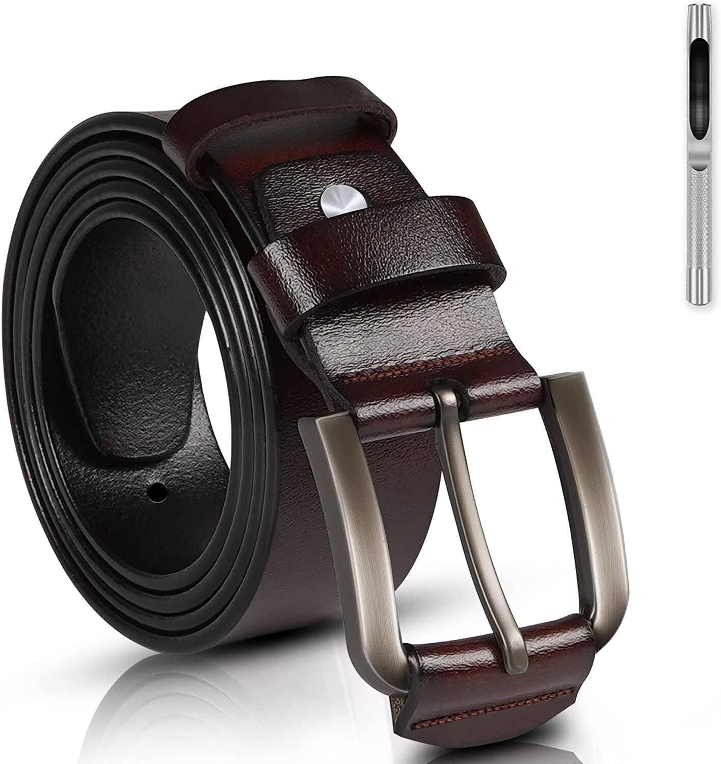 Ledergürtel Herren, Herren Leder Gürtel, Retro Herren Gürtel Hosengürtel