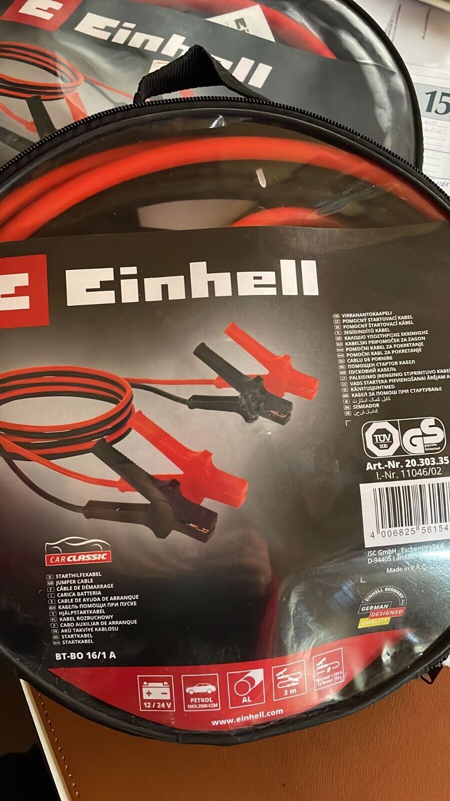 Einhell Starthilfekabel Überbrückungskabel 300cm 350 Ampe KFZ PKW Starterkabel