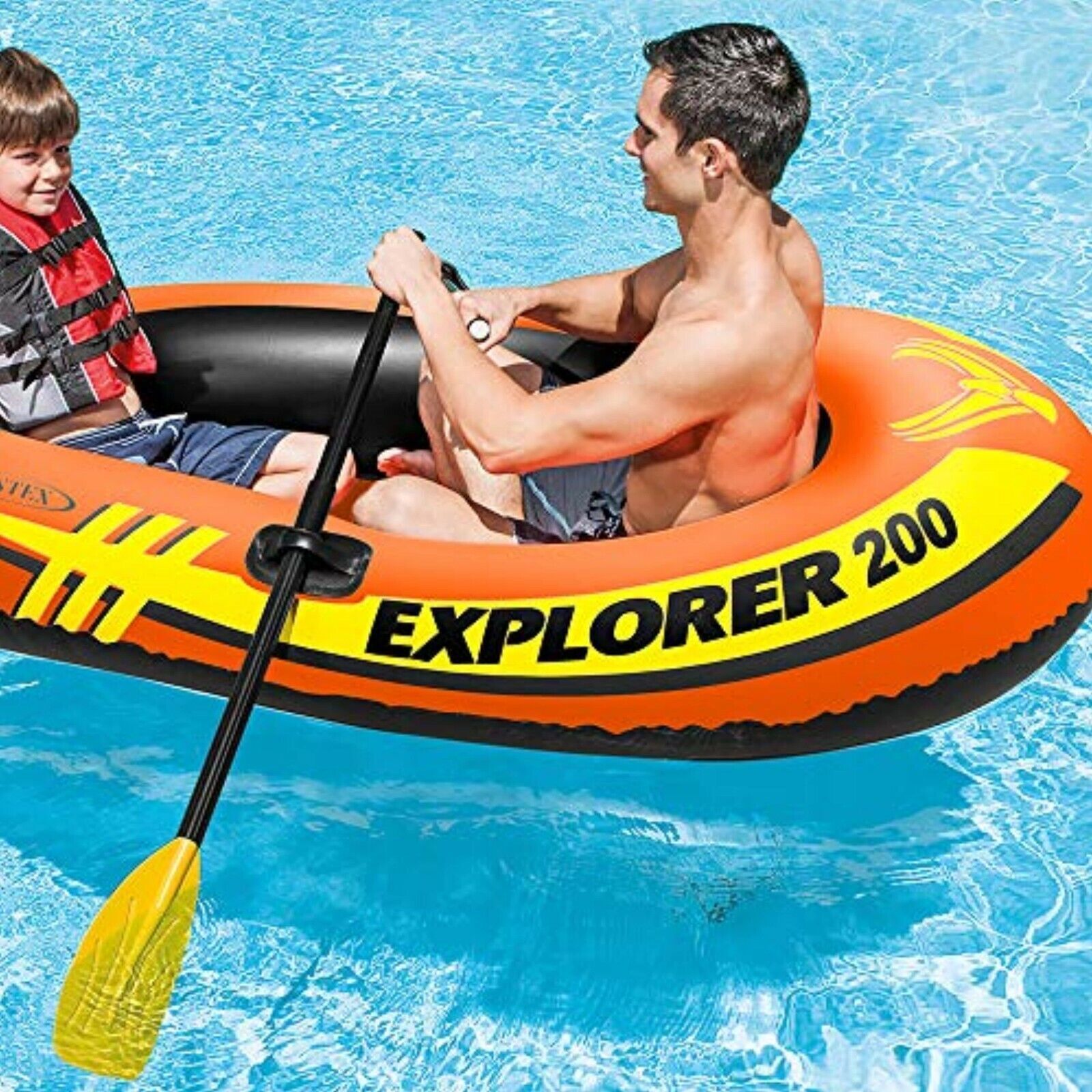 Aufblasbares Schlauchboot 155x93 mit Ruder & Pumpe – Freizeit- & Angelboot Set