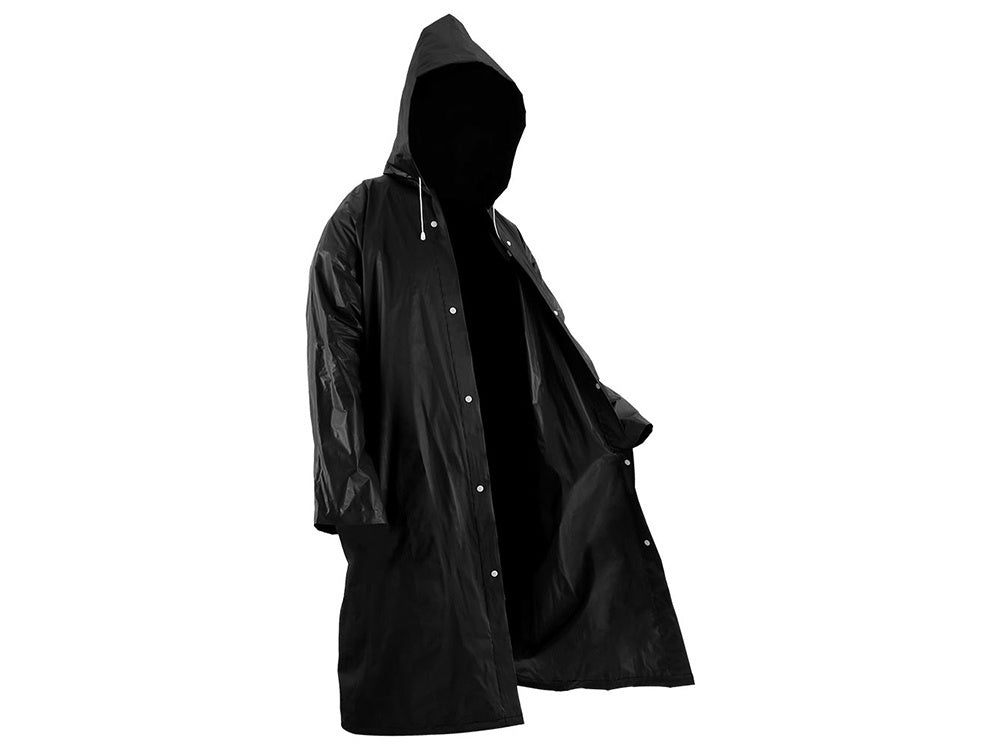 Unisex Regenmantel Wasserdicht – Leichte Regenjacke mit Kapuze, Universal Größe, Schwarz