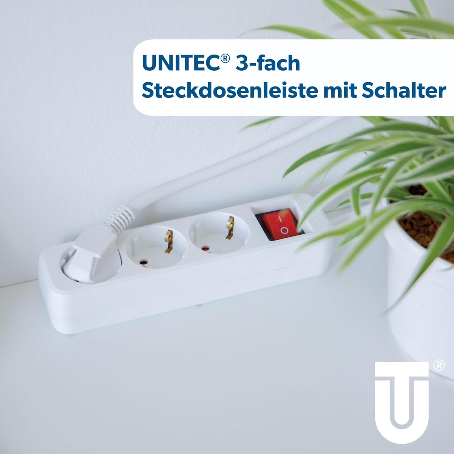 4-way power strip table socket with switch white and switch new