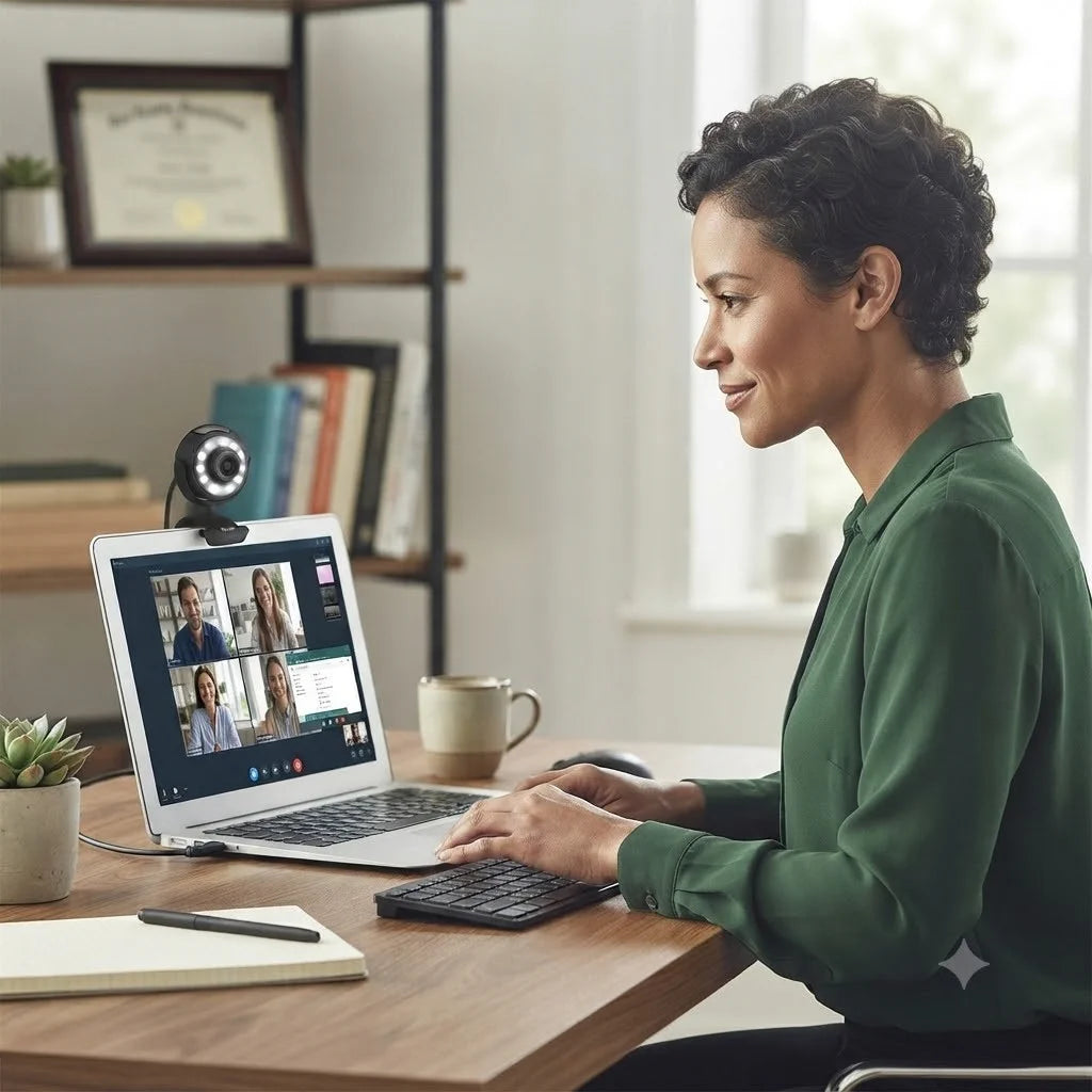 USB Webcam mit Mikrofon 1,3 MP LED Beleuchtung Laptop PC Videochat Kamera