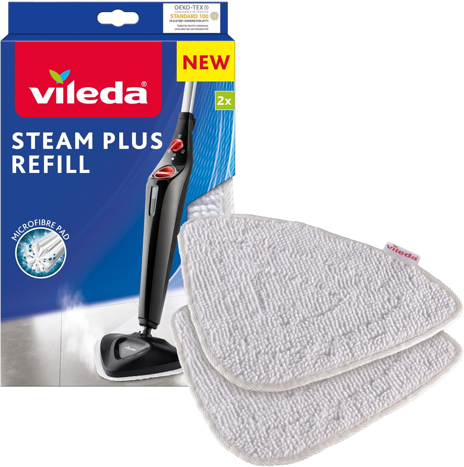 Vileda Steam Dampfreiniger Ersatzpads aus Mikrofaser – Waschbar & Wiederverwendbar (2 Stück)