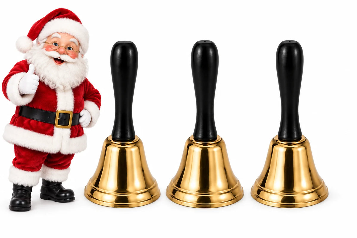 Weihnachtsglocke Gold Metall Handglocke Tischglocke Nikolaus Advent Deko