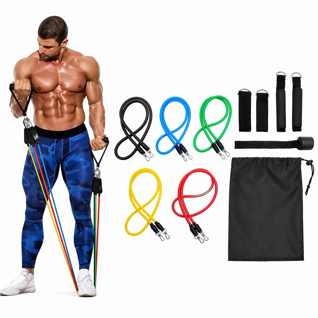 Widerstandsbänder Set 11tlg Fitnessbänder für Training Yoga Krafttraining