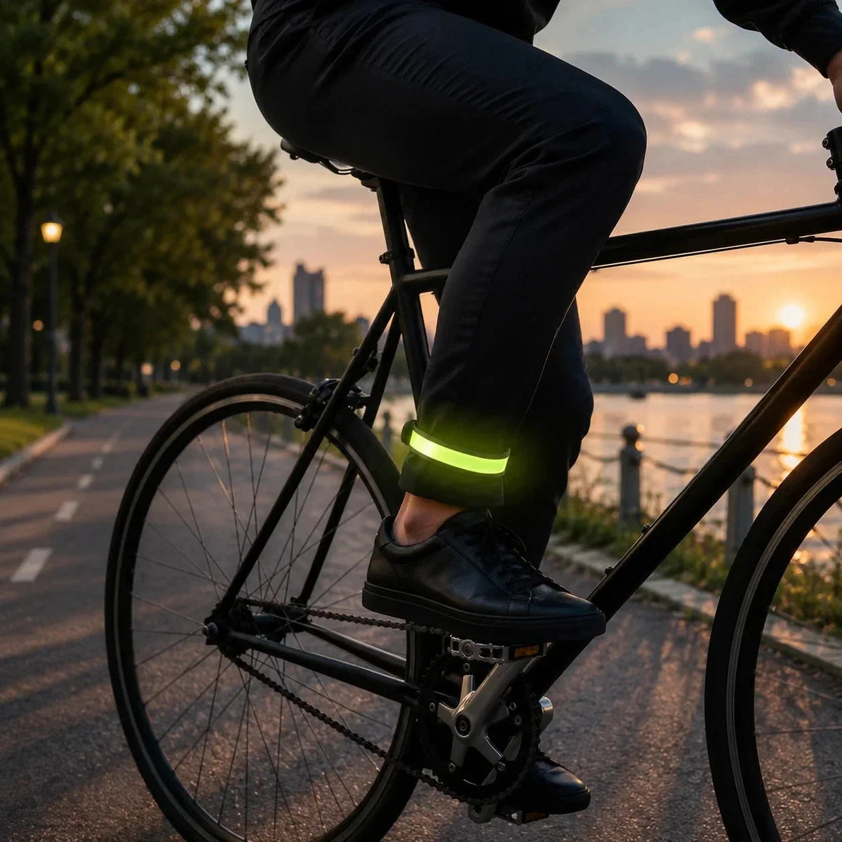 1- 4 Stück Hosenklammern Fahrrad Hosen Hosenspangen Hosenklammer Klammer Spangen Reflektorband Reflexband Reflektierendes Band Joggen Fahrrad