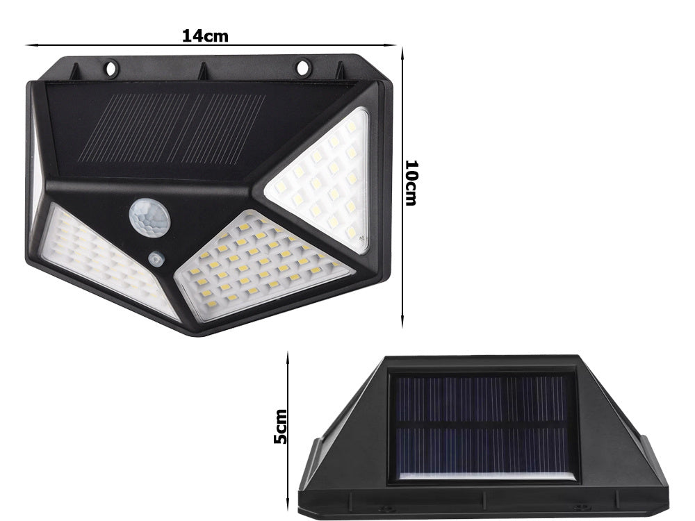 100 LED Solarleuchte mit Bewegungsmelder – Außen Solar Strahler mit Sensor