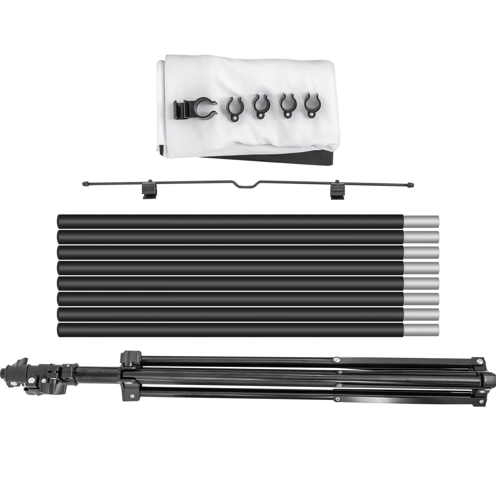 100 Zoll Beamer Leinwand mit Stativ 16:9 – Tragbare 4K HD Projektionsleinwand für Heimkino, Outdoor Kino, Camping und Präsentationen