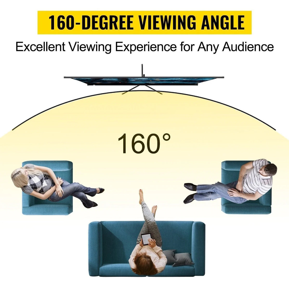 100 Zoll Beamer Leinwand mit Stativ 16:9 – Tragbare 4K HD Projektionsleinwand für Heimkino, Outdoor Kino, Camping und Präsentationen