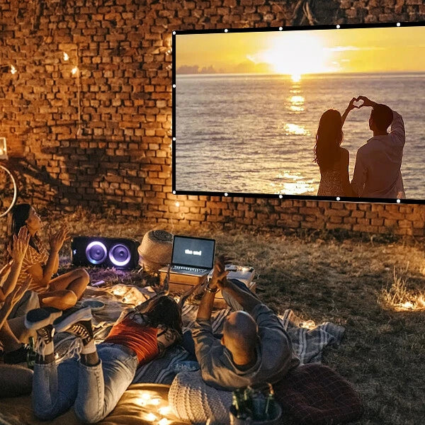 100" Projector Screen Foldable Projector Screen 16:9 HD + Hook