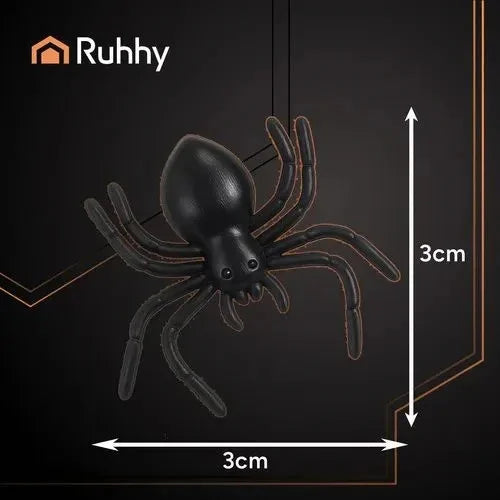 10x Halloween Spinnen Deko Schwarz 3cm Kunststoff Gruseldeko Horror Party
