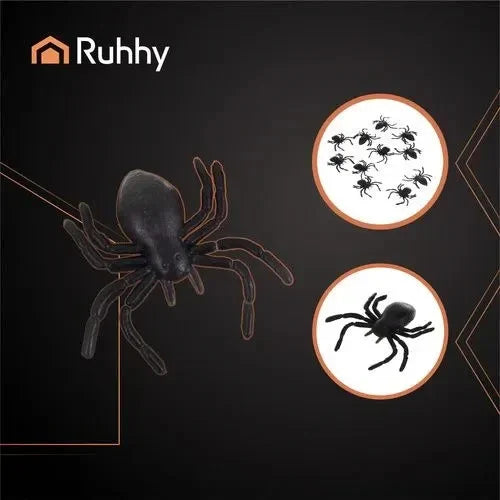 10x Halloween Spinnen Deko Schwarz 3cm Kunststoff Gruseldeko Horror Party