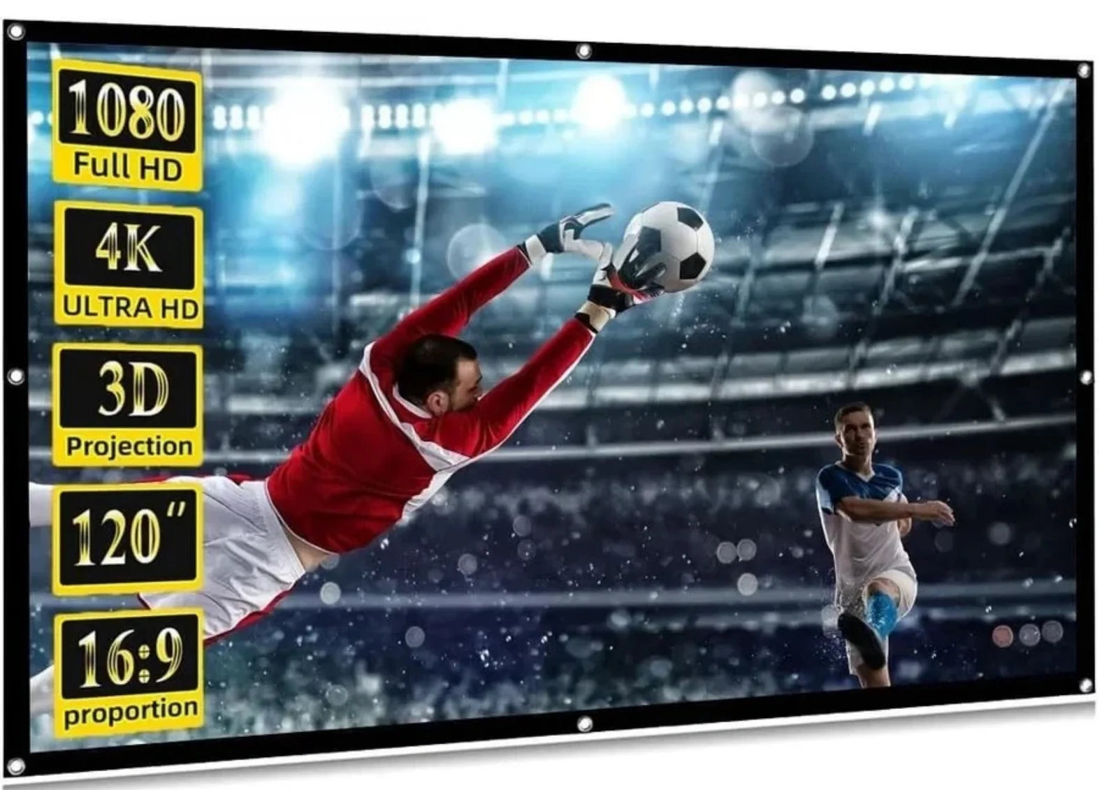 Beamer Leinwand 100 120 150 Zoll 16:9 HD Projektorleinwand Faltbar