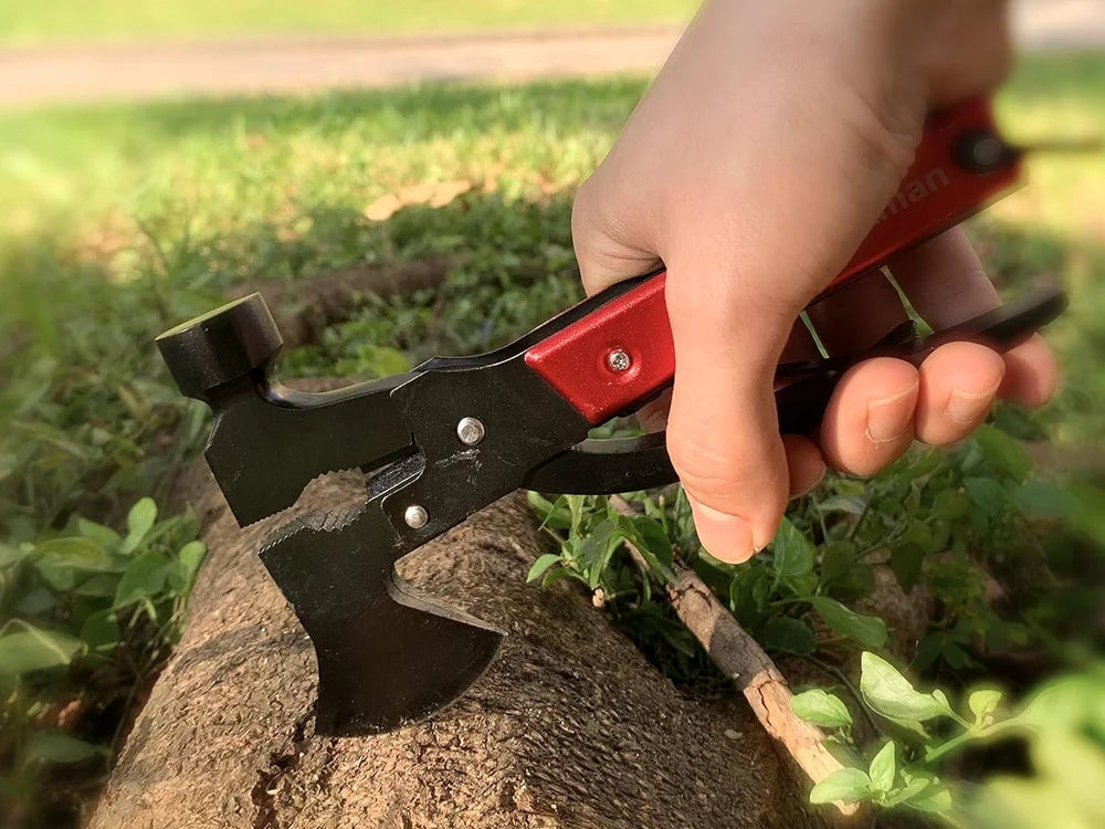 17in1 Multitool aus Edelstahl – Survival Werkzeug mit Hammer, Axt, Zange und Säge inklusive Tasche