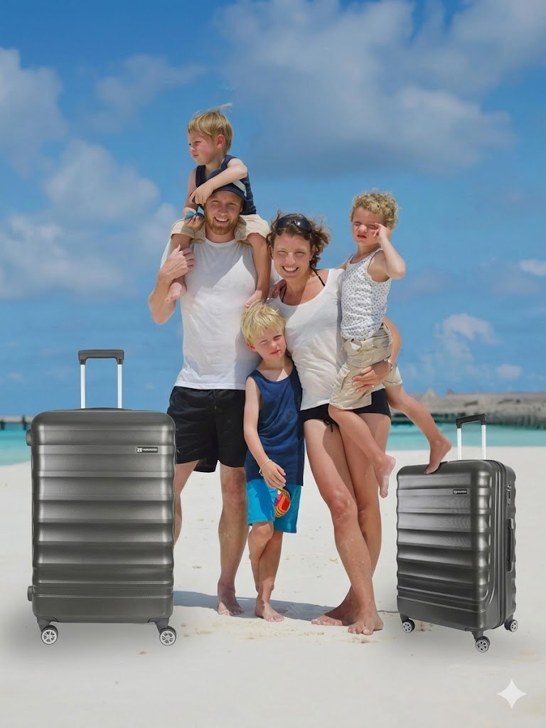 Hartschalenkoffer Trolley grau – M / L / XL / 3er Set – 4 Rollen, ABS