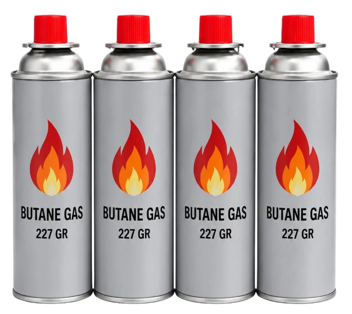 2 flammig Campingkocher Outdoor Camping Gas Kocher Grillplatte + 4x Gaskartusche