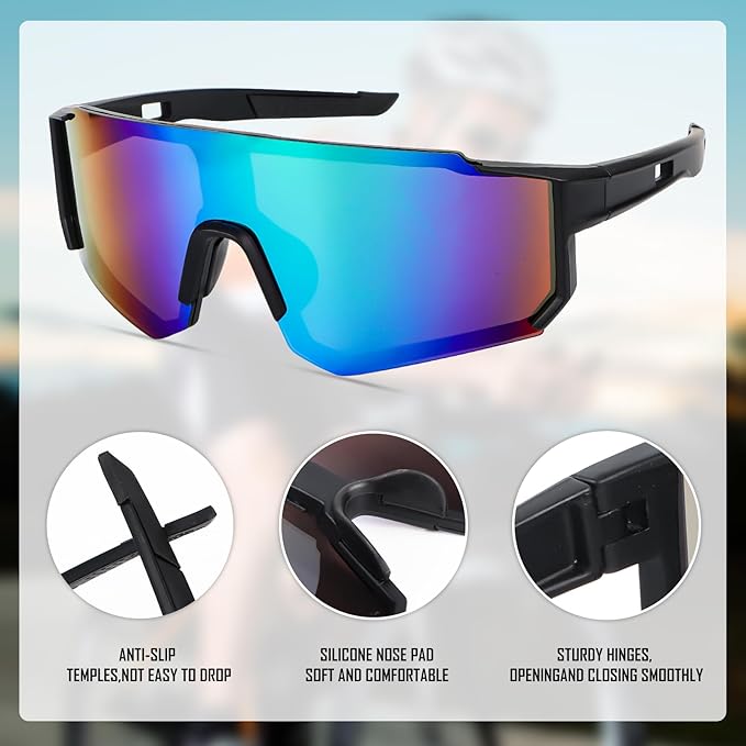 fahrradbrille herren polarisiert Fahrradbrille UV400 im 2er Set – Sport Sonnenbrille für MTB, Rennrad u