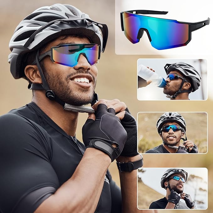 2 stück Fahrradbrille Sonnenbrille Fahrrad Brille Sportbrille Herren Sport MTB