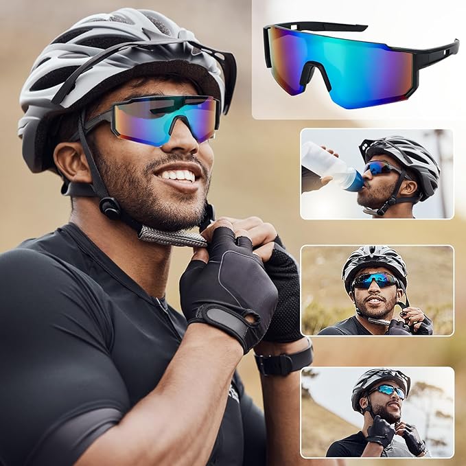 sonnenbrille für sport und freizeit Fahrradbrille UV400 im 2er Set – Sport Sonnenbrille für MTB, Rennrad u
