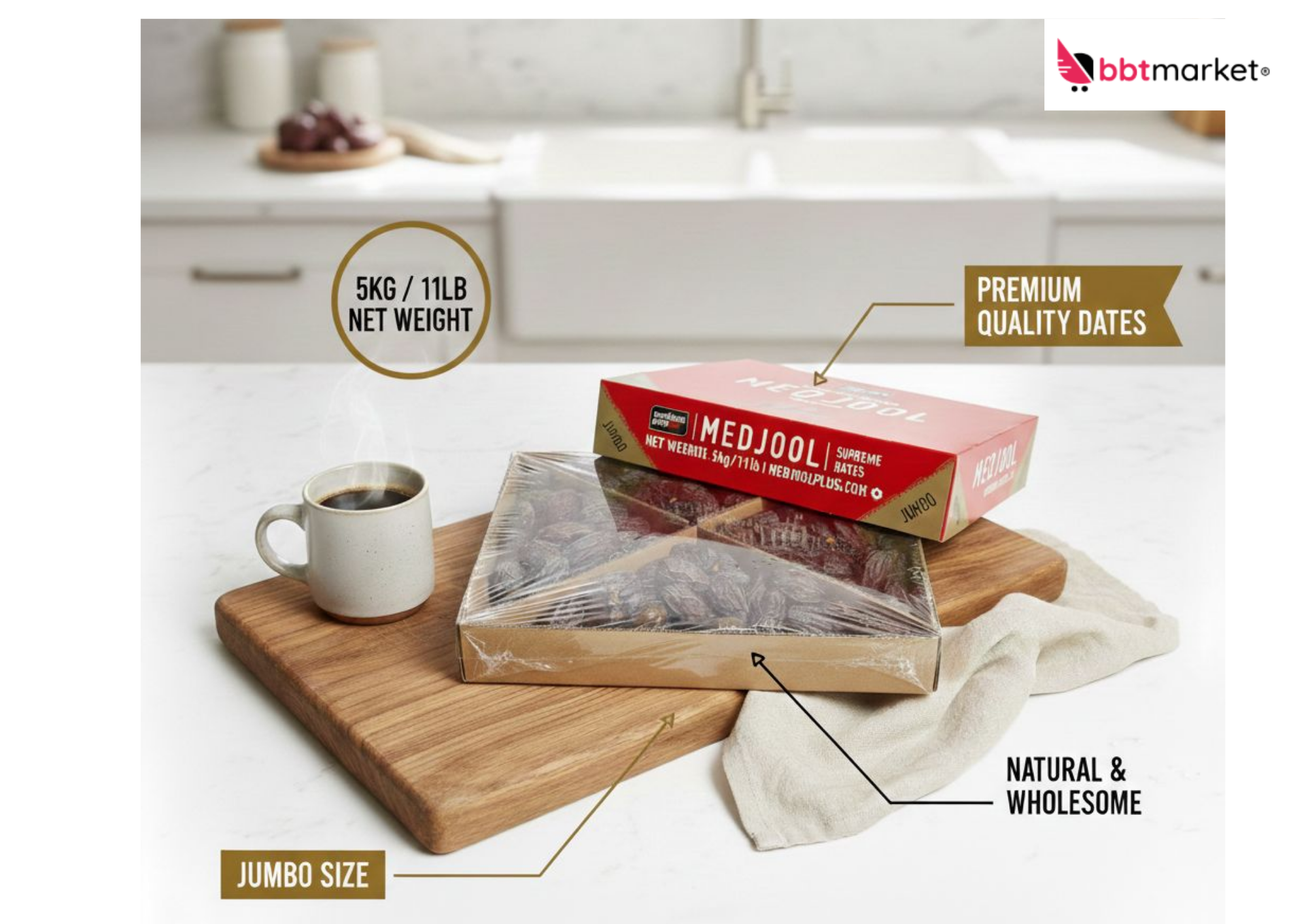 Medjoul Datteln (XLarge) 5kg, Medjool Dates, Hurma, Trocken und Lecker