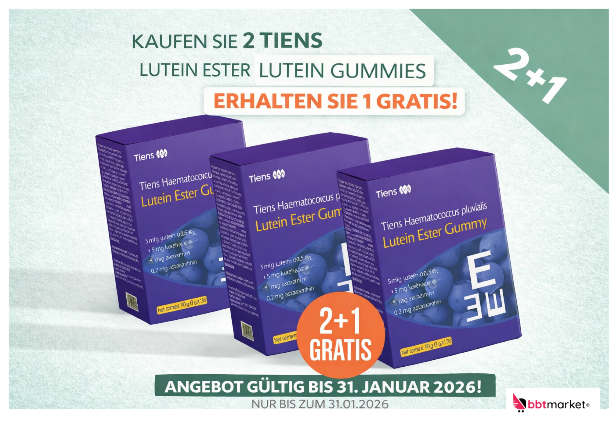 TIENS Lutein Gummibonbons mit Astaxanthin, Zeaxanthin & Vitamin C – Unterstützung für die Augengesundheit