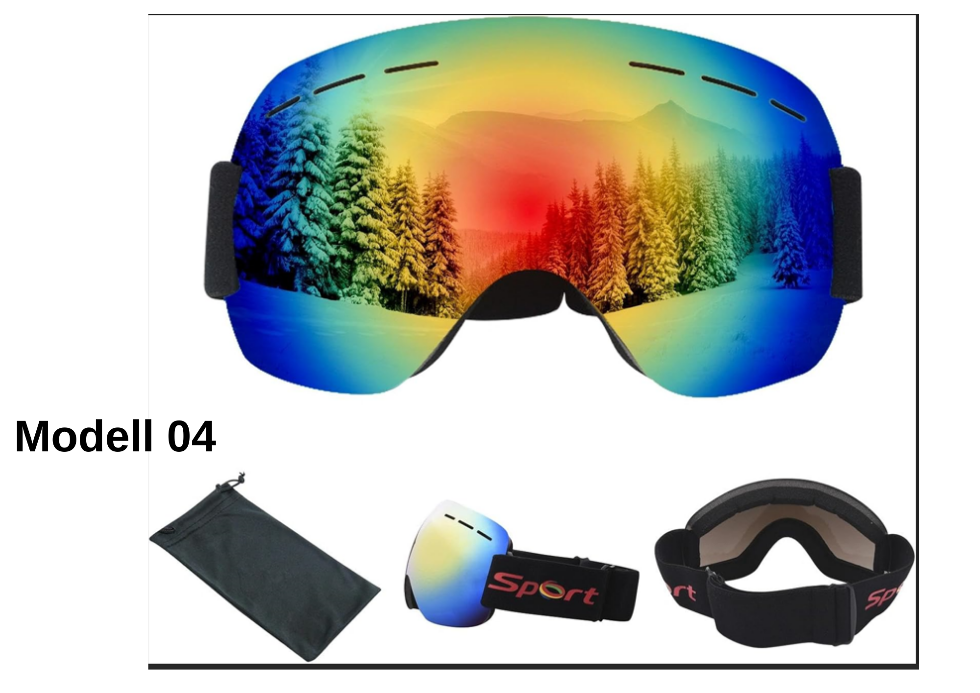 Skibrille UV400 Snowboard Brille Anti Fog Verspiegelt Getönt Damen Herren S2 S3