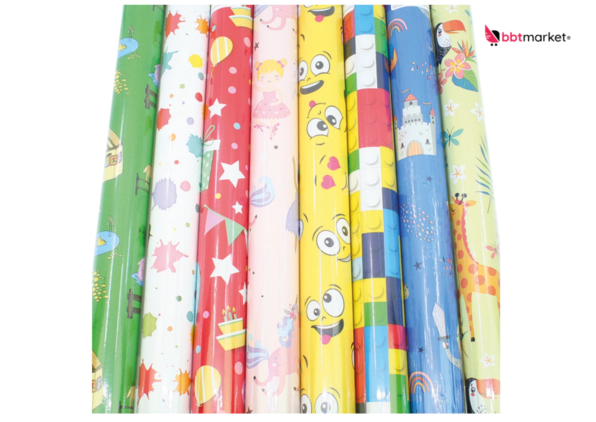 Geschenkpapier Rolle 2m x 70cm bunt Mix Geburtstag Ganzjahr