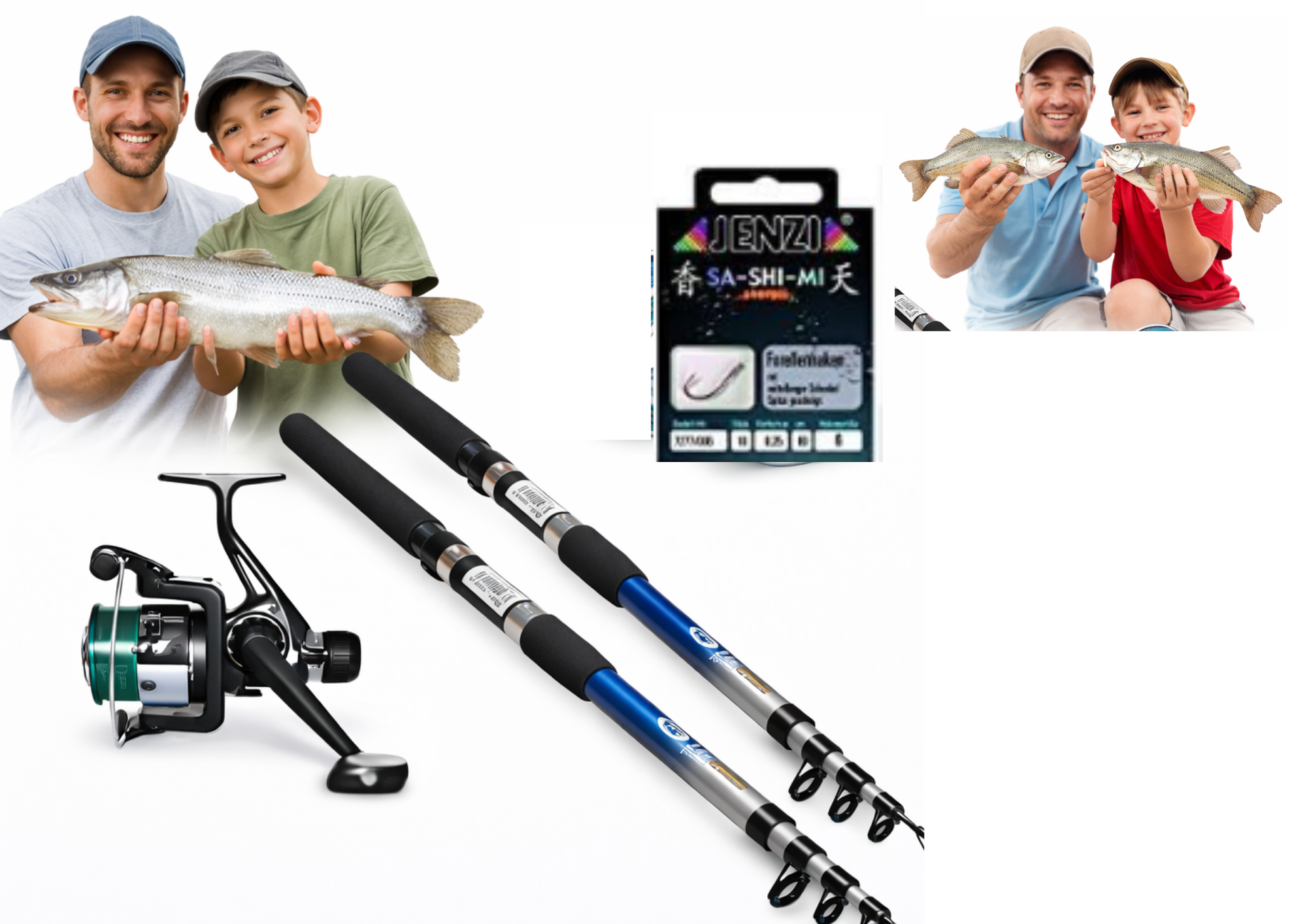 Forellenset Angelset Rute Rolle Schnur Haken NEU